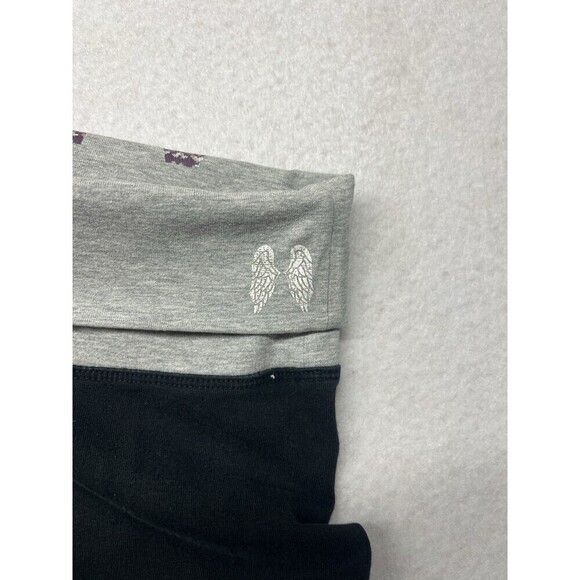 Y2K Victoria's Secret Fold Over Waistband Angel Spell Out Leggings Medium Long - Picture 3 of 5